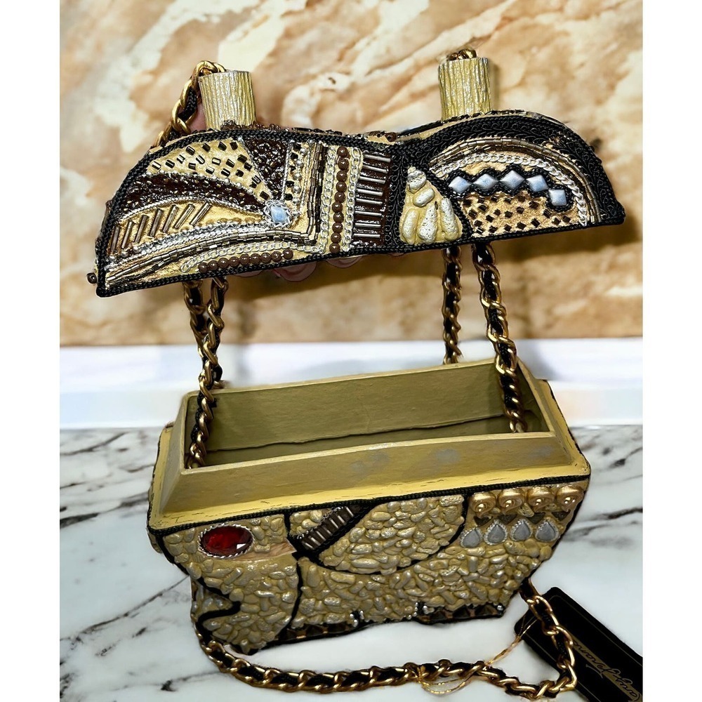 New With Tags Vintage 1990's Mary Frances Top Lift Elephant Box Bag - Picture 7 of 11